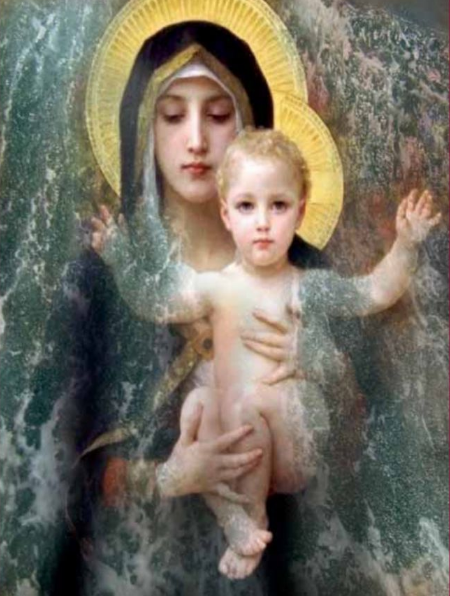 Detalle de la Obra 'Virgen de las Aguas' de José Cosme